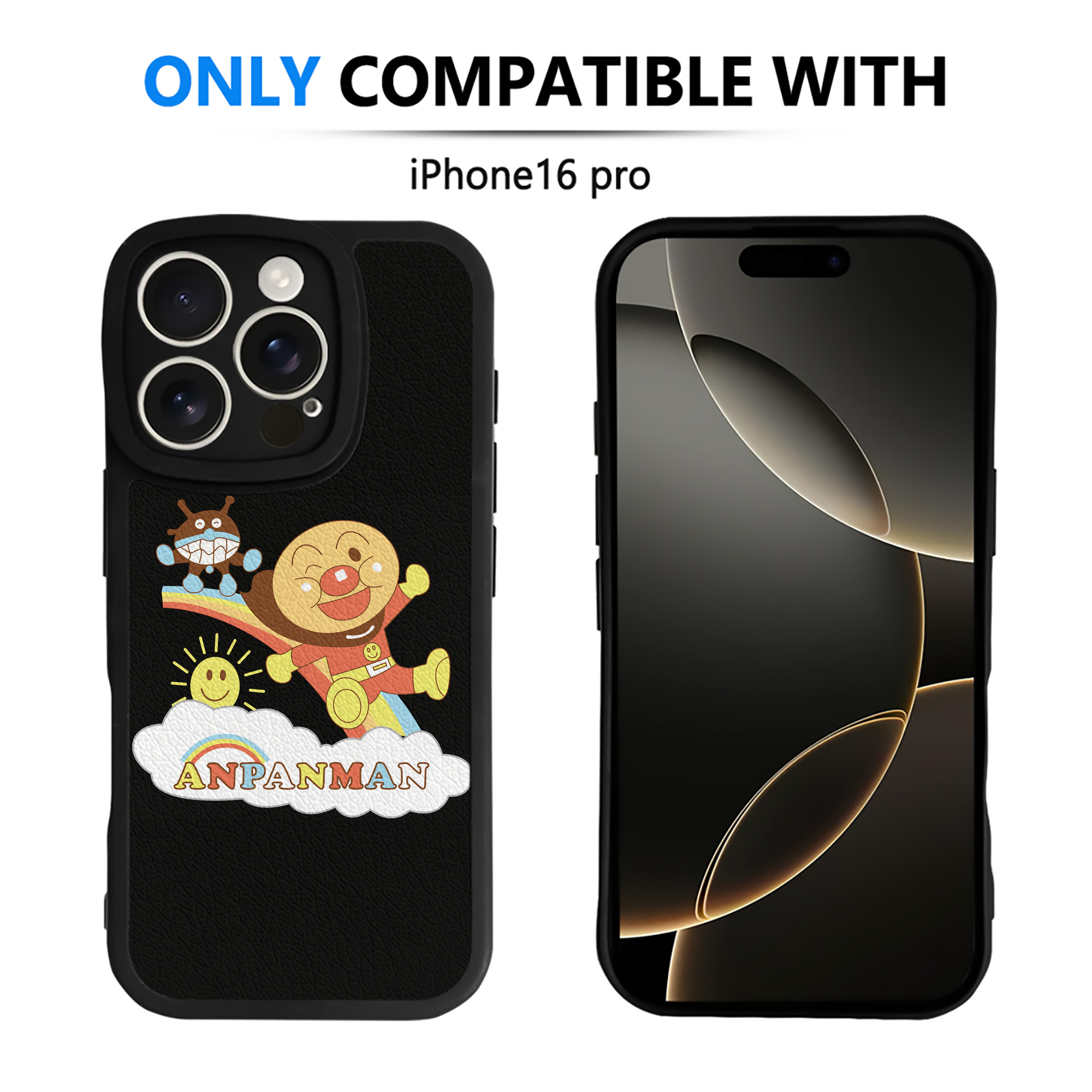 （画像用） アンパンマン Anpanman 【iPhone 16シリーズ対応】シリコンスマホケース（レザー調） 材質：シリコン